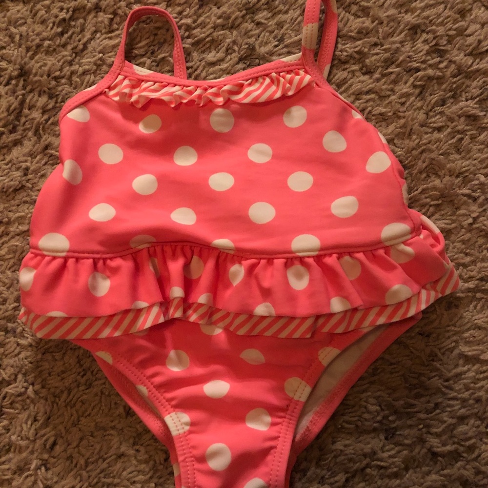 Hot pink polka dot Baby swimsuit